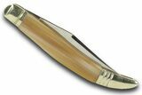 Pocket Knife with Petrified Wood Inlays & Matching Base #370792-2